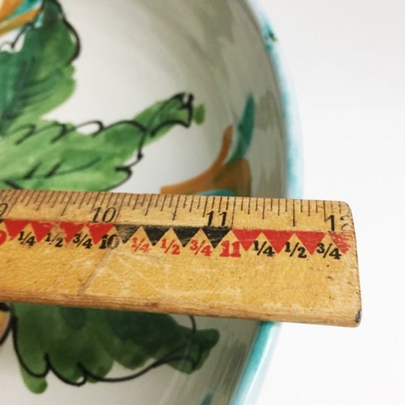 Mid Century Salad Bowl 11 1/2" + Serving Spoon & Fork Ceramic Italy 1954 Vintage - Picture 9 of 11